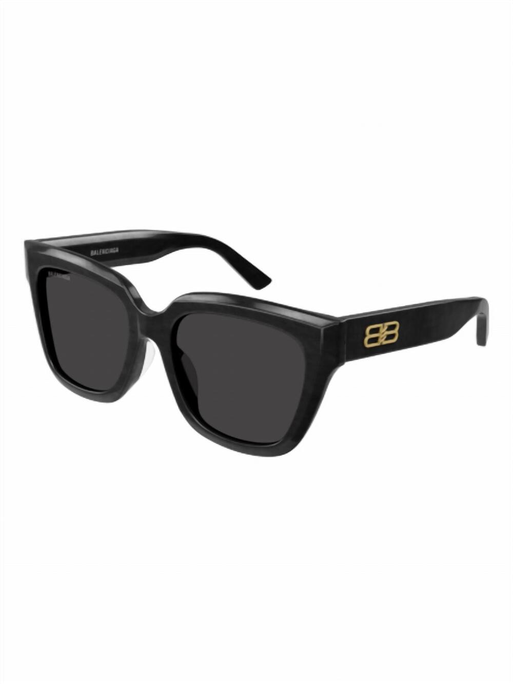 NEW BALENCIAGA unisex - bb0237sa-001 sunglasses in distressed black grey